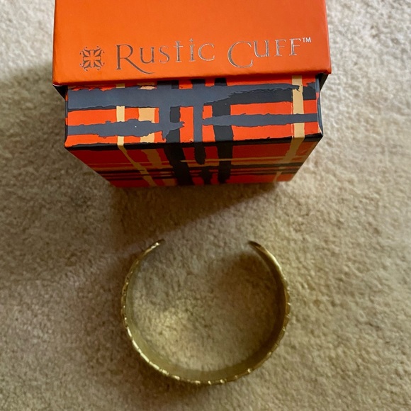 Rustic Cuff "ONE DAY AT A TIME" Gold Bracelet - Picture 4 of 6